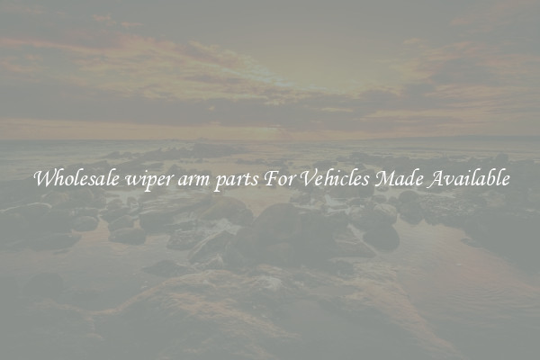 Wholesale wiper arm parts For Vehicles Made Available