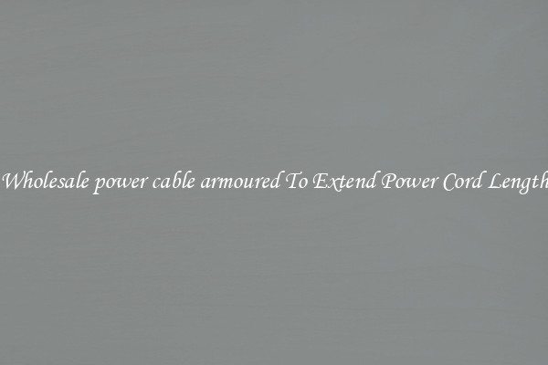Wholesale power cable armoured To Extend Power Cord Length