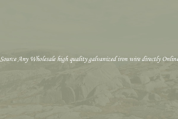 Source Any Wholesale high quality galvanized iron wire directly Online
