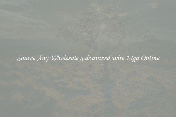 Source Any Wholesale galvanized wire 14ga Online