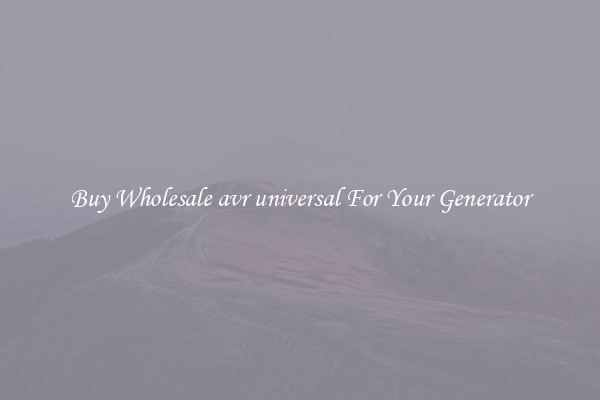 Buy Wholesale avr universal For Your Generator